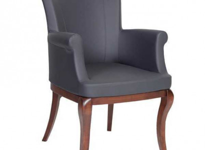 Gray designer chair, armchair upholstered luxury dining room armchair